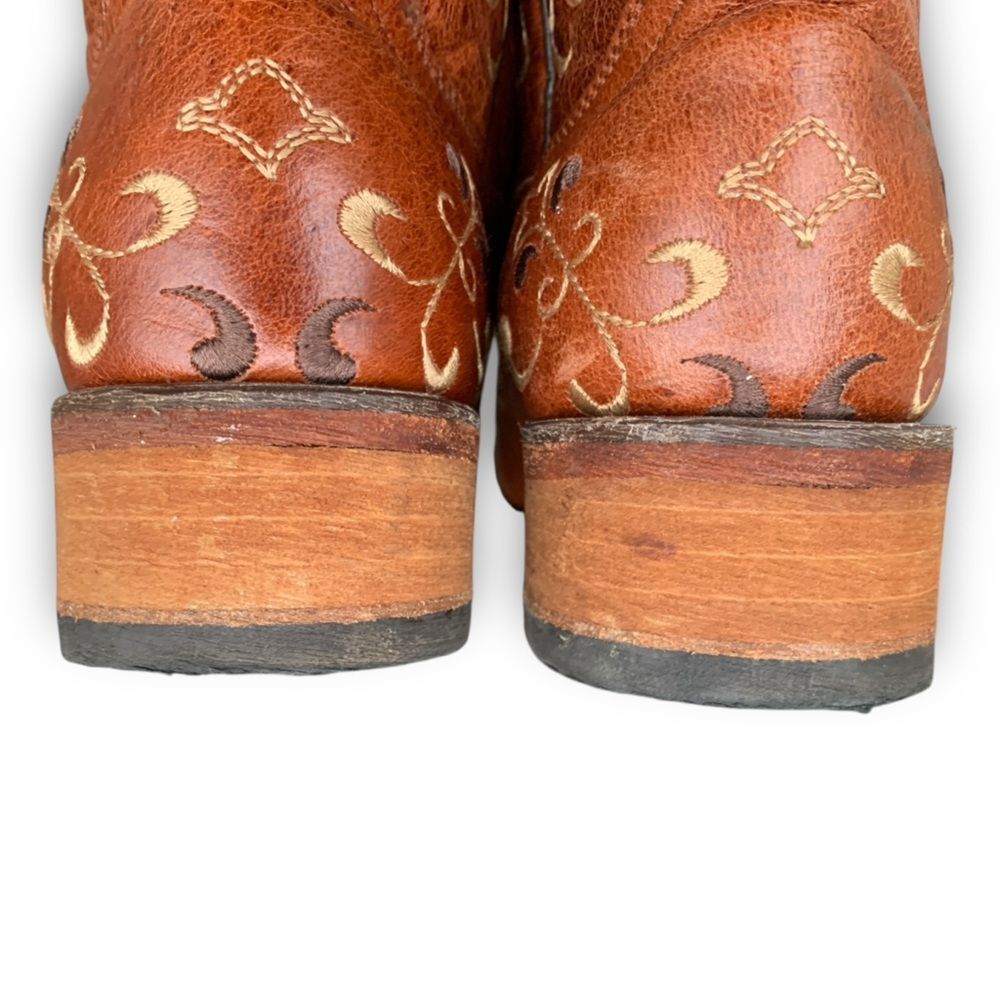 Circle G Cognac Embroidered Cowgirl Leather Cowboy Boots Women’s size 7.5 - Picture 11 of 16